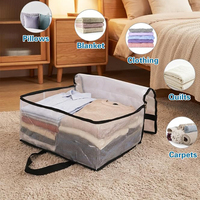 Sac de rangement de déménagement grande capacité, sac organisateur transparent et imperméable pour armoire domestique