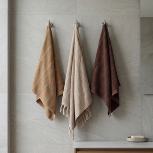 Solid Color Cotton Bath Towel Rectangular Woven Plain Style Home Use Beige <b>Brown</b> <b>Tan</b> Towels - Product Image 2