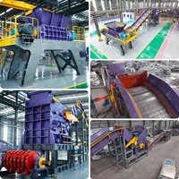 Ligne de recyclage de vélos usagés, de carrosseries de voitures, de cadres de vélos, de blocs moteur, de métal en acier, fer et aluminium, avec broyeur de métaux à marteaux