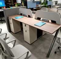 Mobilier de bureau moderne - Bureau informatique pour 4 personnes, table de travail en bois