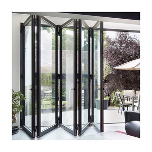 Doble acristalamiento de aluminio <span class=keywords><strong>Patio</strong></span> Exterior Bifold puerta corredera puertas de cristal de aluminio - Product Image 5