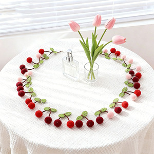 Korean-style Instagram-inspired China-made Cotton Cherry Pom-pom <b>Garland</b> Bunting No Printing for DIY Room Bedroom Wall Decor - Product Image 4