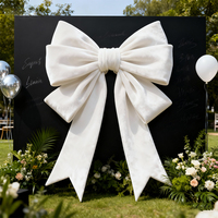 Arc géant en velours blanc fait main Fête de mariage Décoration de Noël Fête des Pères Ornements en tissu artificiel