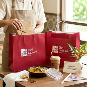 Bolsas de Papel Kraft Biodegradables, Reciclables y Ecológicas Personalizadas con Asas Retorcidas para Restaurantes y Servicios de Catering - Product Image 5
