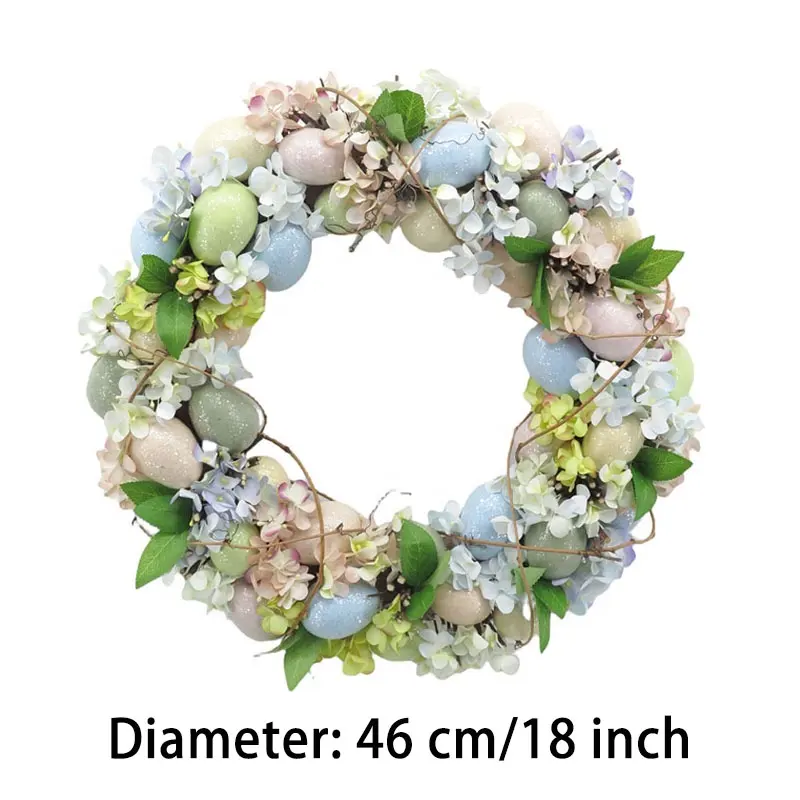 Syart 46 Cm 18 Inch Diameter Handgemaakte Lente Eieren Krans Decoratie Voor Voordeur