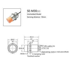 SE-M30P2 Trung Quốc nhà sản xuất M30 18 mét DC 3-Wire shielded kim loại <span class=keywords><strong>Proximity</strong></span> chuyển đổi hình trụ <span class=keywords><strong>Proximity</strong></span> Sensor - Product Image 5
