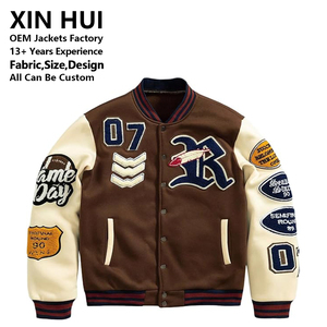 Chaqueta Varsity Extra Grande con Bordado Personalizado, Chaqueta Letterman Vintage con Letras de Chenilla para Hombre, Chaqueta Bomber de Lana Unisex Estilo Urbano - Product Image 1