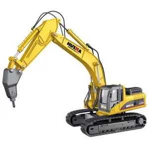 Huina 1/50 Alloy Excavating Machinery Static State Model with Track Metal Excavator Diecast Car Toys