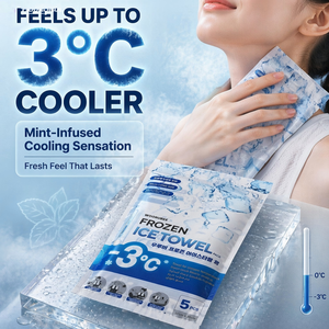 Toalla Fría Congelada 90cm x 30cm, Paquete de 5 Toallas Refrescantes Portátiles para Alivio Instantáneo de la Temperatura - Product Image 6