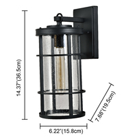 Lampe murale extérieure de jardin Inno Casa EX-002 au design moderne en fer, finition noire, étanche IP44, ampoules incandescentes E26/E27, 60W max