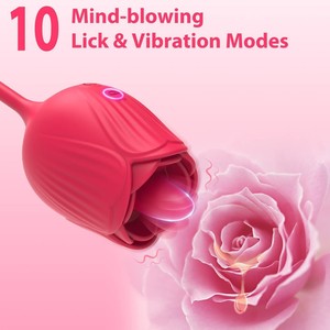 Vagina a forma di rosa aspirante vibratore intimo buon capezzolo succhiatore orale leccatura clitoride stimolazione giocattoli potenti per le donne - Product Image 5