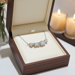 4 Carat Irregular <strong>Moissanite</strong> D Color Pendant Necklace Versatile Collarbone Chain Womens Evening Dress Wedding Dress Accessory - Product Image 4