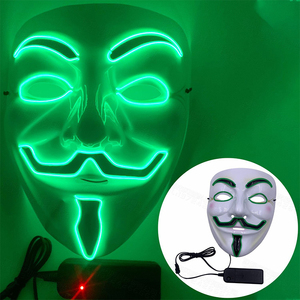 Masque de fête lumineux d'halloween 2022 Offre Spéciale <span class=keywords><strong>mots</strong></span> noirs masques LED d'halloween masque fantôme de citrouille d'horreur - Product Image 5