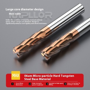 CNC cắt công cụ hrc55 Bốn khe cắm đường kính thập phân hợp kim cứng vonfram thép phay cắt ODM tùy chỉnh sáo - Product Image 2