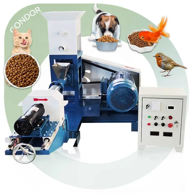 500 kg/std. Fisch-Garnelenfuttermittel-Pellets nass Haustierbehandlung Extruder-Complette Produktionslinie Hunde-Koniinen-Lebensmittelherstellungsmaschine