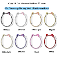 Étui de protection creux incrusté de diamants KT Cat le plus vendu pour Samsung Galaxy Watch 8 40mm 44mm