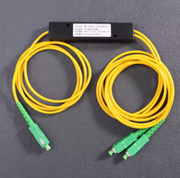 Répartiteur de fibre optique FTTH jaune 1x2, boîtier de répartiteur de fibre optique 1 point 2, boîtier de répartiteur conique 1 vers 2 SC/APC, accessoires informatiques