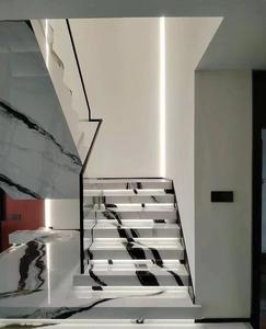 <span class=keywords><strong>Dalle</strong></span> de marbre courbée en marbre blanc Panda, moderne, minimaliste et luxueuse, rétroéclairée, pour sols et escaliers - Product Image 2