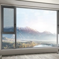 Puerta de Terraza con Marco de Aleación de Aluminio con Recubrimiento en Polvo de Alta Calidad, Ventanas de Doble Acristalamiento de Aleación de Aluminio
