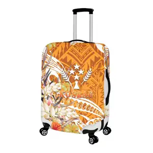 Özel büyük seyahat valiz kapak kişiselleştirilmiş bavul kılıfı polinezya Kosrae adaları Spandex bagaj kapakları 28 inç