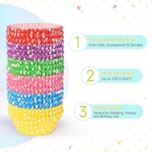 Gobelets en papier pour cupcakes personnalisés, jetables, résistants aux hautes températures, anti-graisse, écologiques, naturels, adaptés au micro-ondes, colorés - Product Image 3