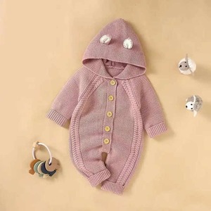 Nhà Máy Trực Tiếp Tùy Chỉnh Unisex Bé Jumpsuit Mùa Thu Mùa Đông Dệt Kim Một Mảnh Rắn Mô Hình Mùa Đông Quần Áo Nút Trẻ Sơ Sinh Kích Thước - Product Image 4