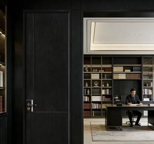 <span class=keywords><strong>Porte</strong></span> <span class=keywords><strong>intérieure</strong></span> en bois noir de luxe |   <span class=keywords><strong>Porte</strong></span> murale encastrée minimaliste moderne pour bureau de penthouse haut de gamme |   Insonorisé et durable - Product Image 1