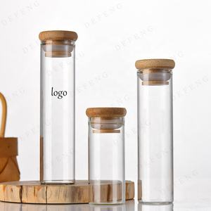 Cylindre clair Mini <span class=keywords><strong>tube</strong></span> <span class=keywords><strong>à</strong></span> <span class=keywords><strong>essai</strong></span> en verre borosilicaté de 30mm avec bouchon en bambou Carton emballé <span class=keywords><strong>chocolat</strong></span> utilisation - Product Image 1