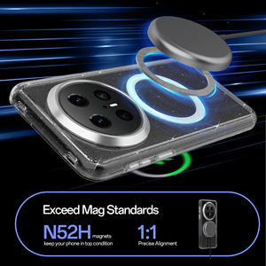 Soonleader Charge sans fil Magnétique Mobile Cas Glitter Transparent De Luxe Mode Femmes Téléphone Cas pour <span class=keywords><strong>Huawei</strong></span> Mate 70 - Product Image 4