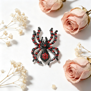 Broches personnalisées en alliage cristal en forme d'araignée, badges insectes multicolores en strass pour vêtements, vestes, ornement de mode - Product Image 3