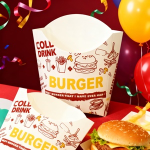 Custom Fast Food Packaging Box Disposable, Burger Box Packaging Food <b>Container</b> Box, Takeway Food Box Eco Friendly Hamburger Box - Product Image 6
