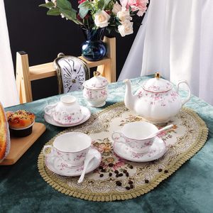 Vintage Porcelain <b>Tea</b> <b>Set</b> for Women <b>Tea</b> Party, Cup and Saucer <b>Set</b> for 6, Wedding Floral Teapot <b>Set</b> for Adults, Pink Rose - Product Image 6