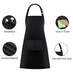 Logo kustom 2 saku tali leher dapat disesuaikan 240gsm katun poliester dapat digunakan kembali dasi panjang ekstra besar celemek masak dapur - Product Image 6