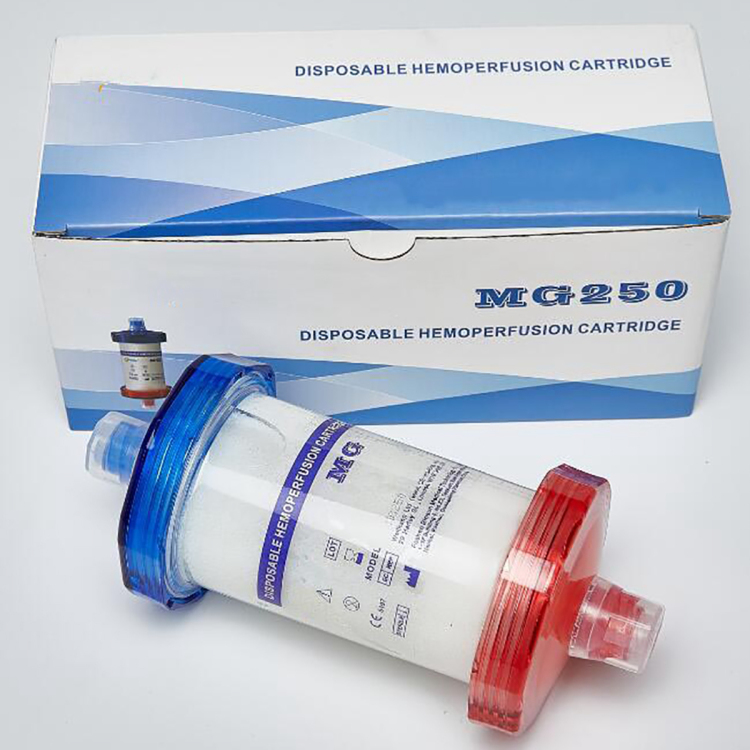 Fábrica Cartucho de hemoperfusión Dializador estéril médico Juego de catéteres de hemodiálisis