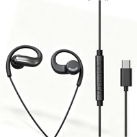 Nouveaux écouteurs intra-auriculaires ouverts de style moderne, filaires Type-C, avec crochet d'oreille, étanches IPX0, câble de 1,2 m, écouteurs sportifs pour la course à pied