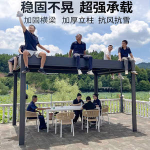 Pergola moderne motorisée en aluminium imperméable à toit à lamelles, gazebo bioclimatique de jardin extérieur avec éclairage LED - Product Image 5