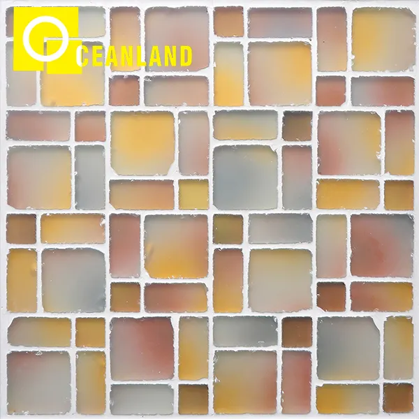 china factory quality mixed color kitchen wall square decor tiles glass mosaic