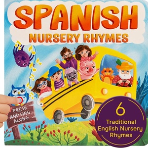 Livres bilingues espagnols Six <span class=keywords><strong>comptines</strong></span> en espagnol et en anglais Livre sonore interactif pour bébé - Product Image 1