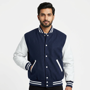 Varsity Jacket <b>Men</b> Chenille Embroidery Leather Sleeves Custom Baseball Letterman Varsity Jacket Reasonable Price Custom Logo - Product Image 1