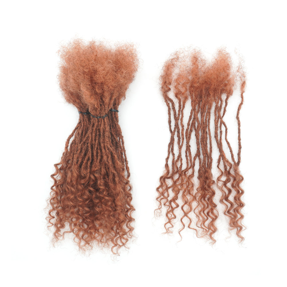 KAMA Sisterlocks with Curly Tips 100% Human Hair Permanent Interlocked Micro Dreadlock Extensions Detail Section 2