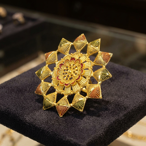 แหวนทองชุบไมครอน 14K18K24K ลายดอกไม้ แหวนนิ้วแบบดั้งเดิม แหวนแฟชั่นทองคำ โอโร จอยเอรา ขายส่ง - Product Image 6
