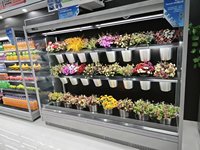 Vitrine réfrigérée ouverte multi-étagères de luxe pour supermarché, 3,8 mètres, pour fruits et légumes, avec télécommande