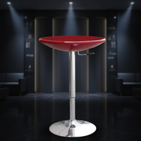 Table de bar portable ronde en plastique ABS rouge avec vérin à gaz, haute qualité, vente chaude OEM