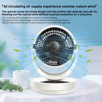 Ventilateur de bureau multifonctionnel transfrontalier à refroidissement par glace, rechargeable par USB, avec télécommande intelligente, moteur BLDC 6 vitesses