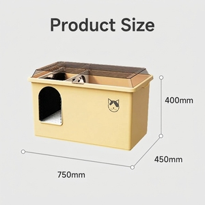 Bac à litière pour chat entièrement fermé XXL, design <span class=keywords><strong>anti</strong></span>-odeur et <span class=keywords><strong>anti</strong></span>-éclaboussures, avec brosse de toilettage pour poils lâches, <span class=keywords><strong>anti</strong></span>-trace - Product Image 6