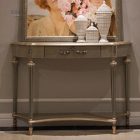 Table d'entrée en bois sculpté de luxe, style européen, 4 pièces