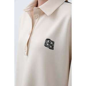 Women's Embroidered Front Parachute Back <b>Shirt</b> -32120GML - BLACK-BEIGE - Product Image 6
