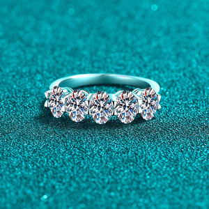 高品质新款时尚4 * 6毫米2.5ct硅石饰品925纯银女式全硅石戒指结婚戒指 - Product Image 6