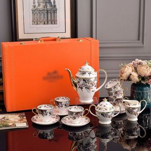 H Home Equatorial Jungle Series European Style Light Luxury Ceramic Coffee Cup <b>Teapot</b> Gift Set - Product Image 4