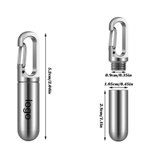 Thời trang nóng bán hợp thời trang mát mẻ thực tế không thấm nước niêm phong thép không gỉ mini Pill trường hợp với Carabiner - Product Image 4